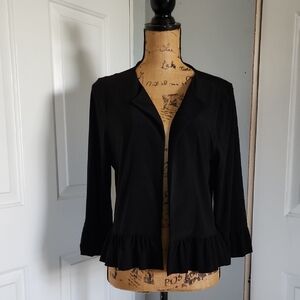 Roz & Ali Elegant Black Ruffle Blouse